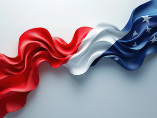 A Beautiful Ribbon in Red, White, and Blue Resembling the U.S. Flag