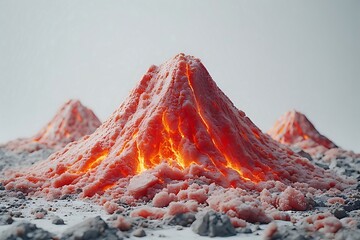 burning fire in the pink lava mountain