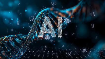 Futuristic Biotechnology Image Representing AI Healthcare Innovation