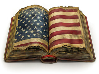 A U.S. Flag Bookmark Inside an Open Book for a Patriotic Touch