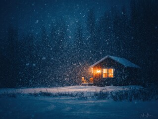 A cabin in the snow