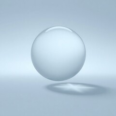 Obraz premium Transparent crystal glass sphere on a white background