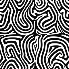 Seamless pattern, abstract doodles, curls, maze, vector background