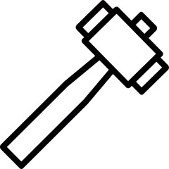 Wooden mallet, hammer vector icon. Vector graphic, not Artificial Intelligence, logo illustration. Replaceable vector design.
