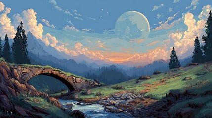 pixel style fantasy world appearance