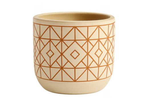 Ceramic patterned planter displaying modern geometric design