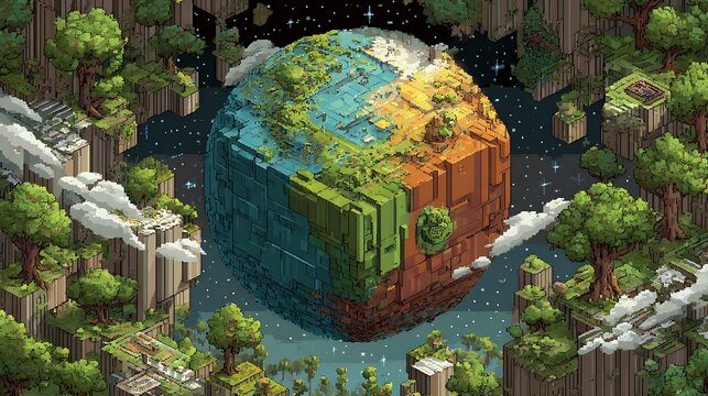 pixel style fantasy world appearance