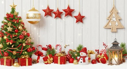 Marry Christmas And Happy New Year Background