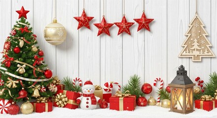 Marry Christmas And Happy New Year Background