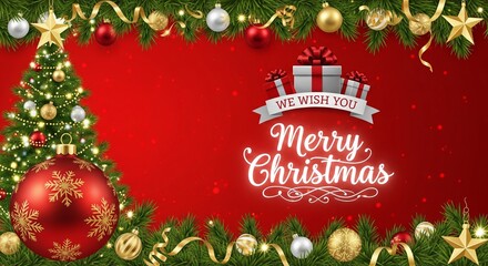 Merry Christmas And Happy New Year Background