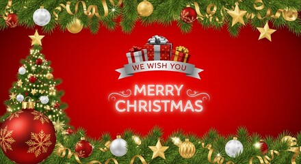 Merry Christmas And Happy New Year Background