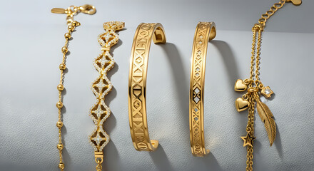 Stunning gold bracelets capture timeless elegance and refined style, perfect for showcasing luxury and sophistication in your next jewelry advertisement