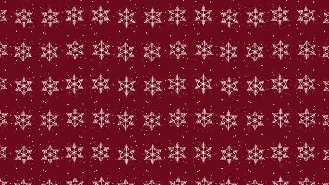 Seamless winter pattern animation with white snowflakes and sparkling snow 