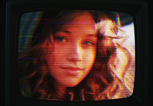 Red And Gray Static Glitch Photo Effect