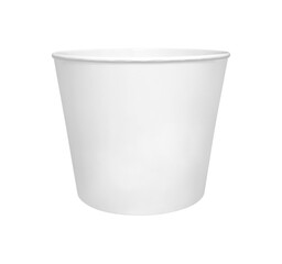 Empty White paper bucket for fried chicken or food packaging isolated