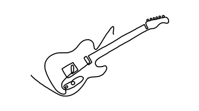 Continue line animation of electric guitar icon