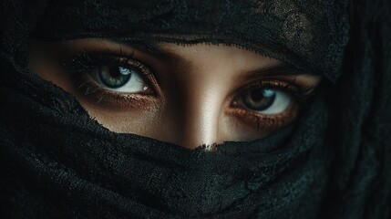 Naklejka premium Closeup eyes woman face