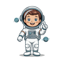 3d astronaut with a rocket