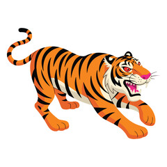 tiger cartoon isolated on white