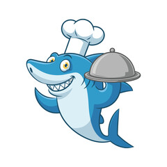 cartoon chef with a fish