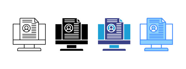 Resume  icon set multiple style collection