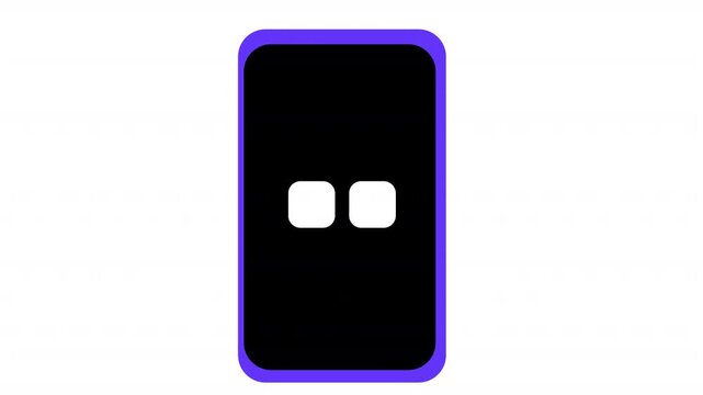 AI assistant on a smartphone. Animation of a robotic assistant on a phone, alpha channel. Cartoon