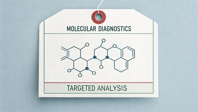 Molecular Diagnostics concept with molecular structure diagram