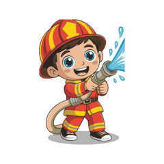 fire services with a young boy 