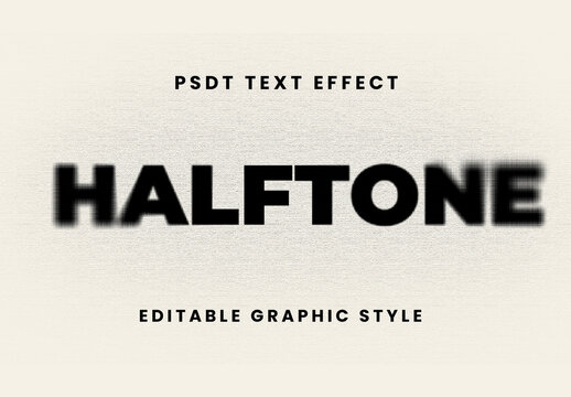 Black Halftone Text Effect Photocopy Blur Font
