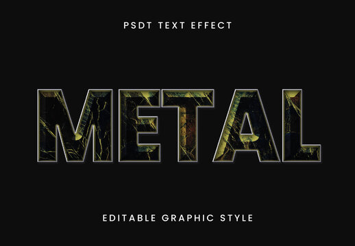 Black And Yellow Metal Cracked Text Effect Industrial Beveled Font