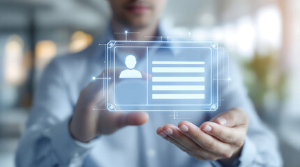 Virtual id card concept identity verification digital security access control system technology solution