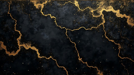 Elegant black marble texture with golden veins, perfect for luxurious backgrounds and designs