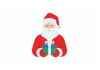 Santa Claus holding gift box