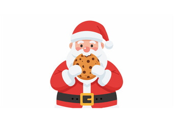Santa Claus holding cookie