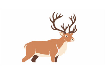 Reindeer with natural antlers