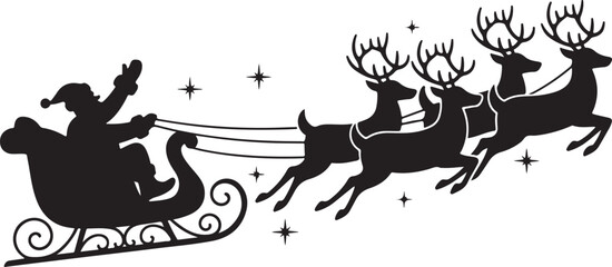 santa's sleigh silhouette