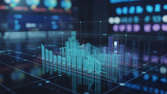Modern financial chart with upward trending data, presenting growth and success in business, ideal for investment decisions and market analysis visuals - Powered by Adobe