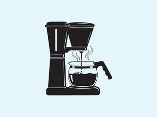 Gentle Morning Coffee Maker Silhouette with Hot Drip Effect
