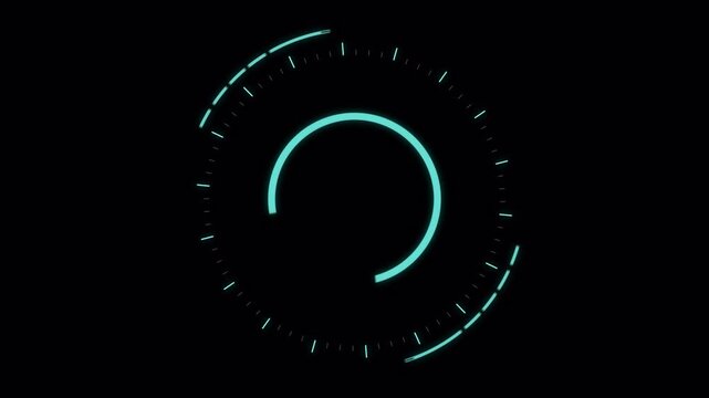 circle screening animation technology, element shape on transparent backgorund 4k video