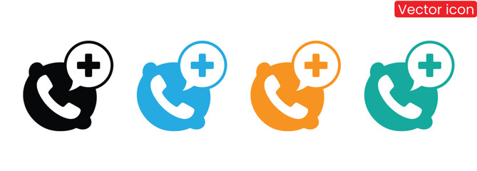 Get medical help with a simple phone call using health service,Online Consultation Icon,health call icon. Medical phone calls icons. emergency call sign. health communication concept
