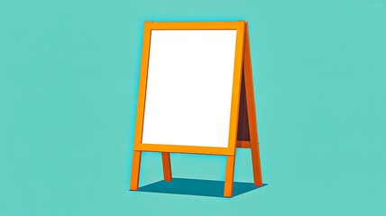 Blank stand signboard illustration with empty white display
