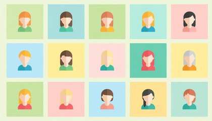 vector of a woman avatar icon set