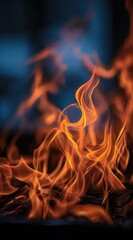 Captivating Flames - A Dance of Fire and Shadow in Vivid Detail.