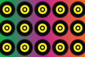 Abstract Circular Gears Pattern on Gradient Background