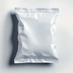 Blank wrinkled white paper shopping bag and plastic snack package isolated object design template