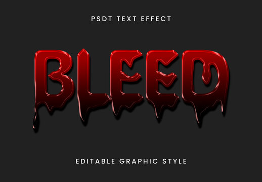Red And Black Bloody Gloss Text Effect Horror Drip Liquid Font