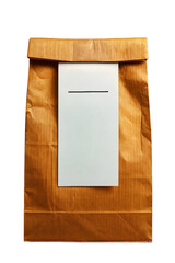 Isolated brown paper bag and empty wooden picture frame design