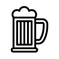 Beer Mug Outline Vector Illustration