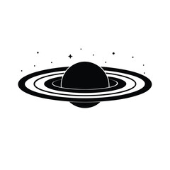 Black Hole Outlined Icon Vector Illustration