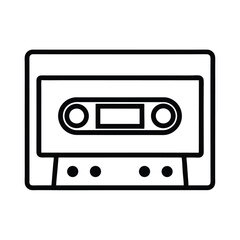 Cassette Tape Outline Vector Illustration